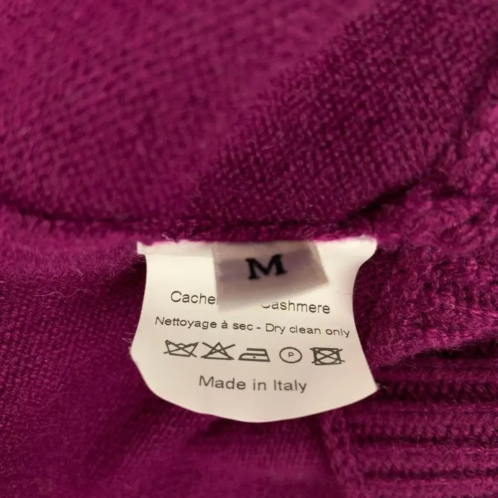 LANVIN Size M Purple Cashmere 3/4 Sleeves Cardigan Set